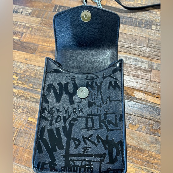 DKNYC Black Crossbody Bag with Silver Accents - Picture 4 of 6